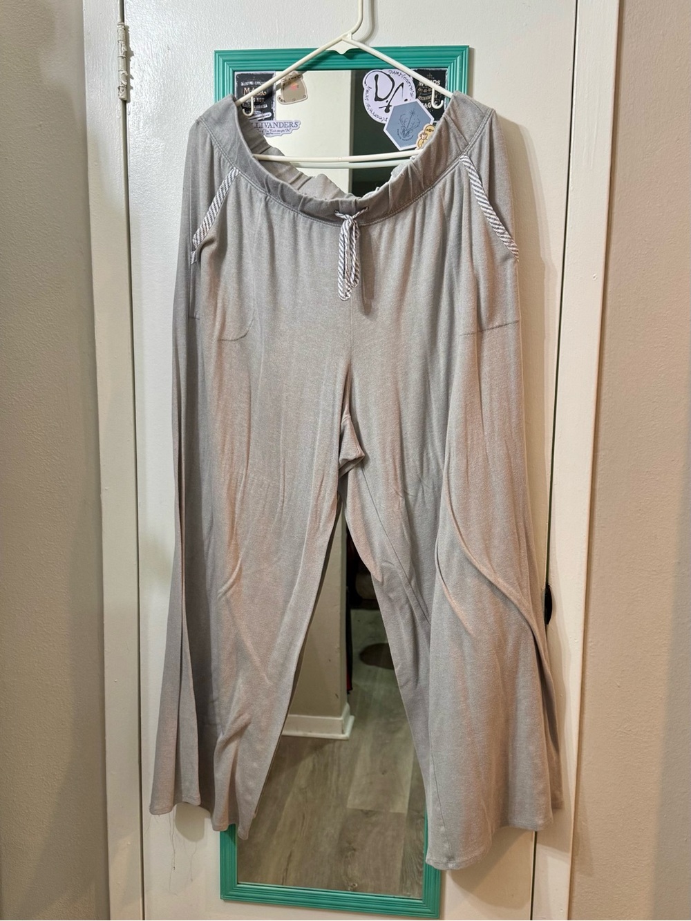 Cozy Women's Light Gray Lounge Pajama Pants with Drawstring